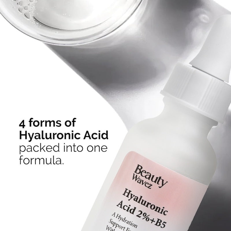 Beauty Wavez Hyaluronic Acid 2% + B5 Serum bottle with a dropper