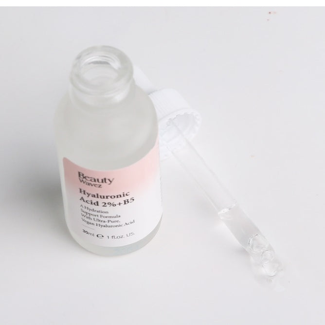 Beauty Wavez Hyaluronic Acid 2% + B5 Serum bottle with a dropper