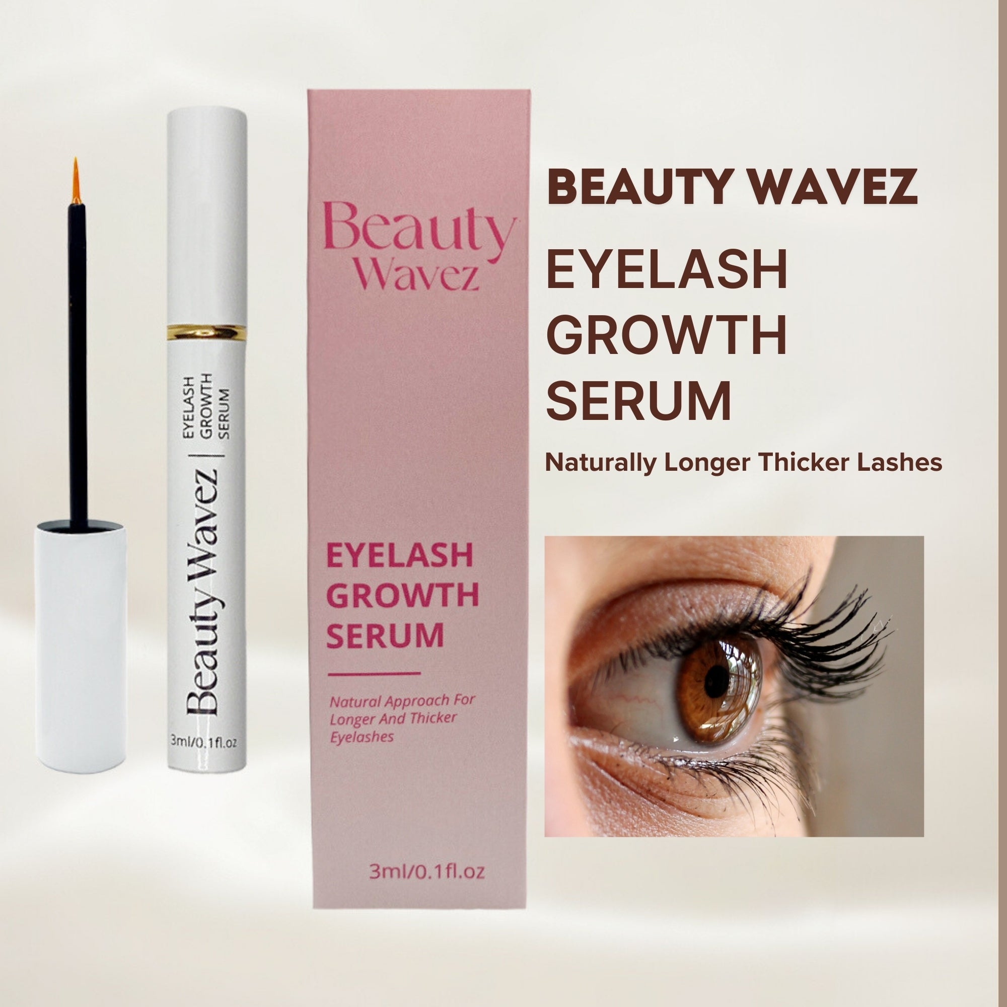 Eyelash Growth Serum – Natural Lash Enhancer – Beauty Wavez